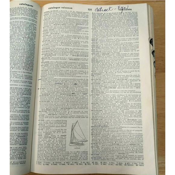 Vintage Websters Seventh New Collegiate Dictionary 1967 Hardcover Blue & Gold - Picture 8 of 10
